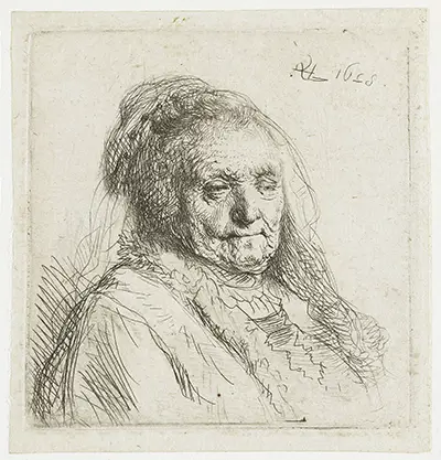 The Artist's Mother, Head and Bust, Three-Quarters Right Rembrandt